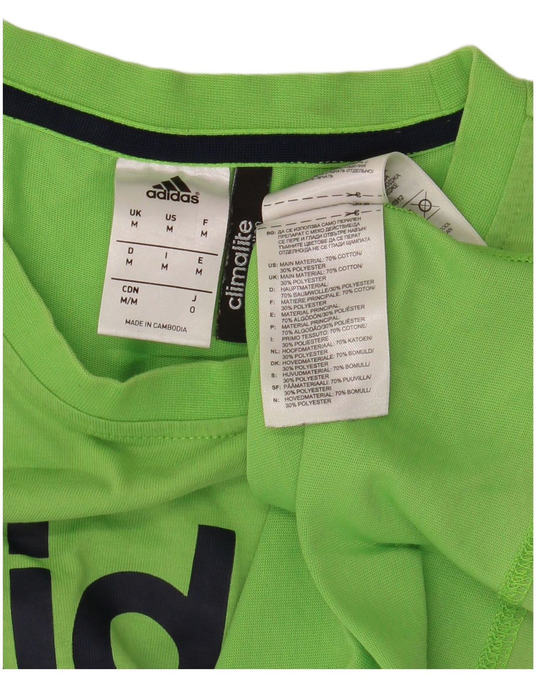 ADIDAS Herre Climalite grafisk T-shirt top mellemgrøn bomuld