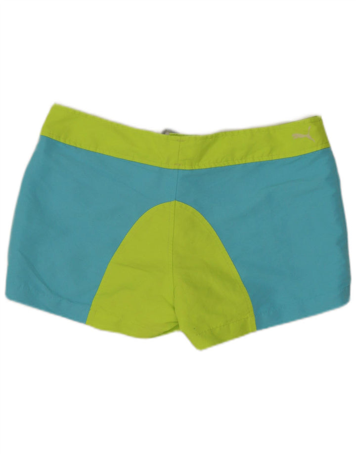 PUMA svømmeshorts til kvinder UK 12 Medium Blue Colourblock Polyester