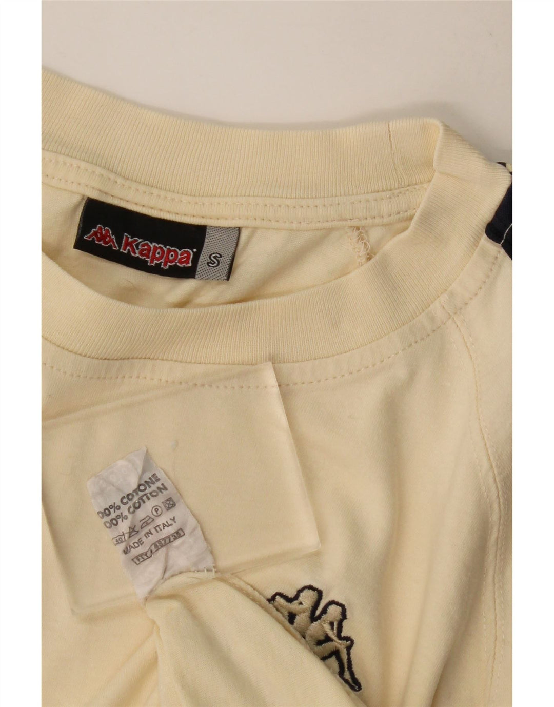 KAPPA Herre grafisk T-shirt Top Lille Beige Colourblock Bomuld