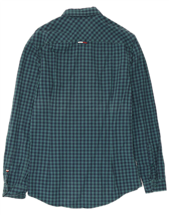 Tommy Hilfiger Herre Slim Fit skjorte Lille marineblå Gingham Bomuld