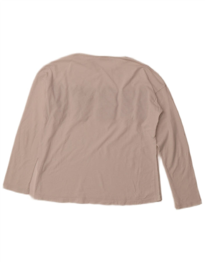 ZARA piger grafisk top langærmet 9-10 år hvid bomuld