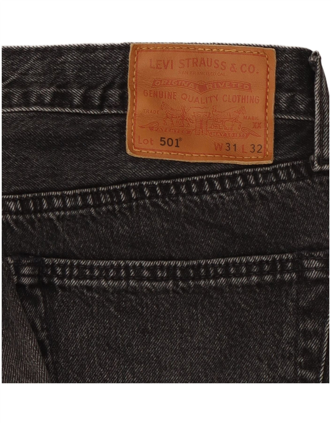 Levi's Herre 501 lige jeans W31 L29 sort bomuld