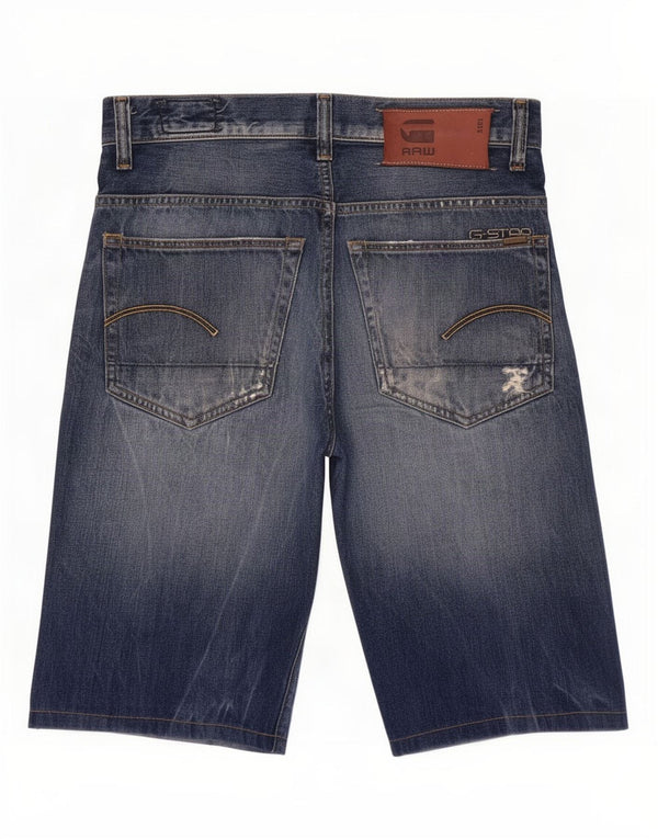 G-Star Herre 3301 Distressed Denim Shorts W28 Små blå bomuld