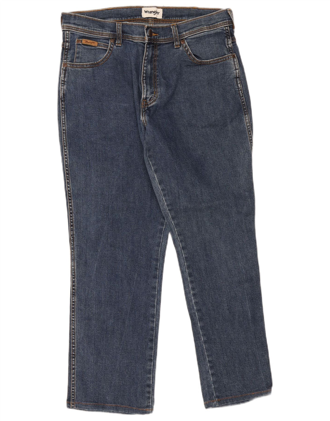 Wrangler Herre Texas Straight Jeans W34 L27 Blå Bomuld