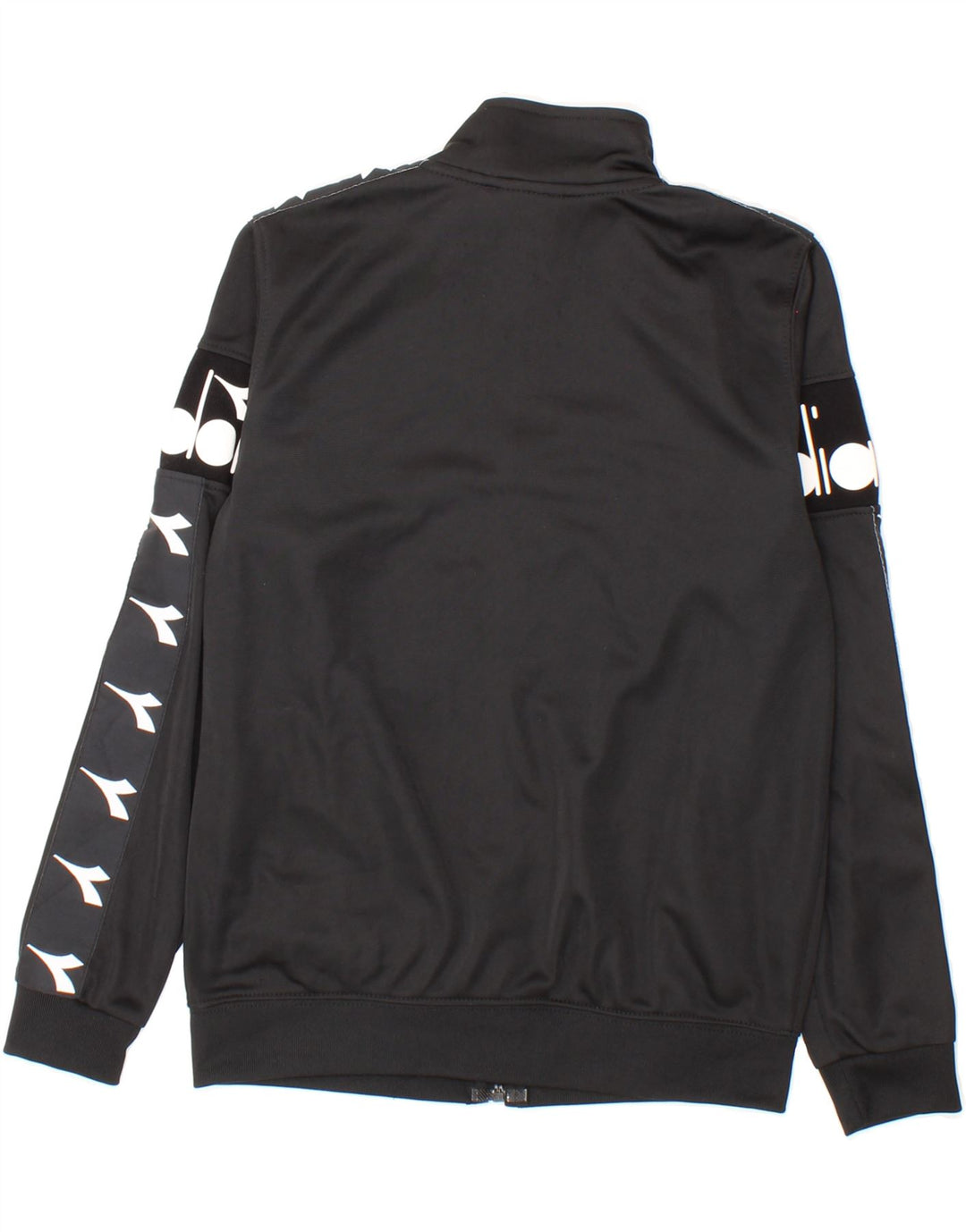 DIADORA Boys Graphic Tracksuit Top Jacket 11-12 Years Black Polyester Vintage Diadora and Second-Hand Diadora from Messina Hembry 