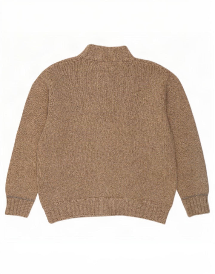 Murphy & Nye Herre Zip Neck Jumper Sweater XL Beige Flecked Wool