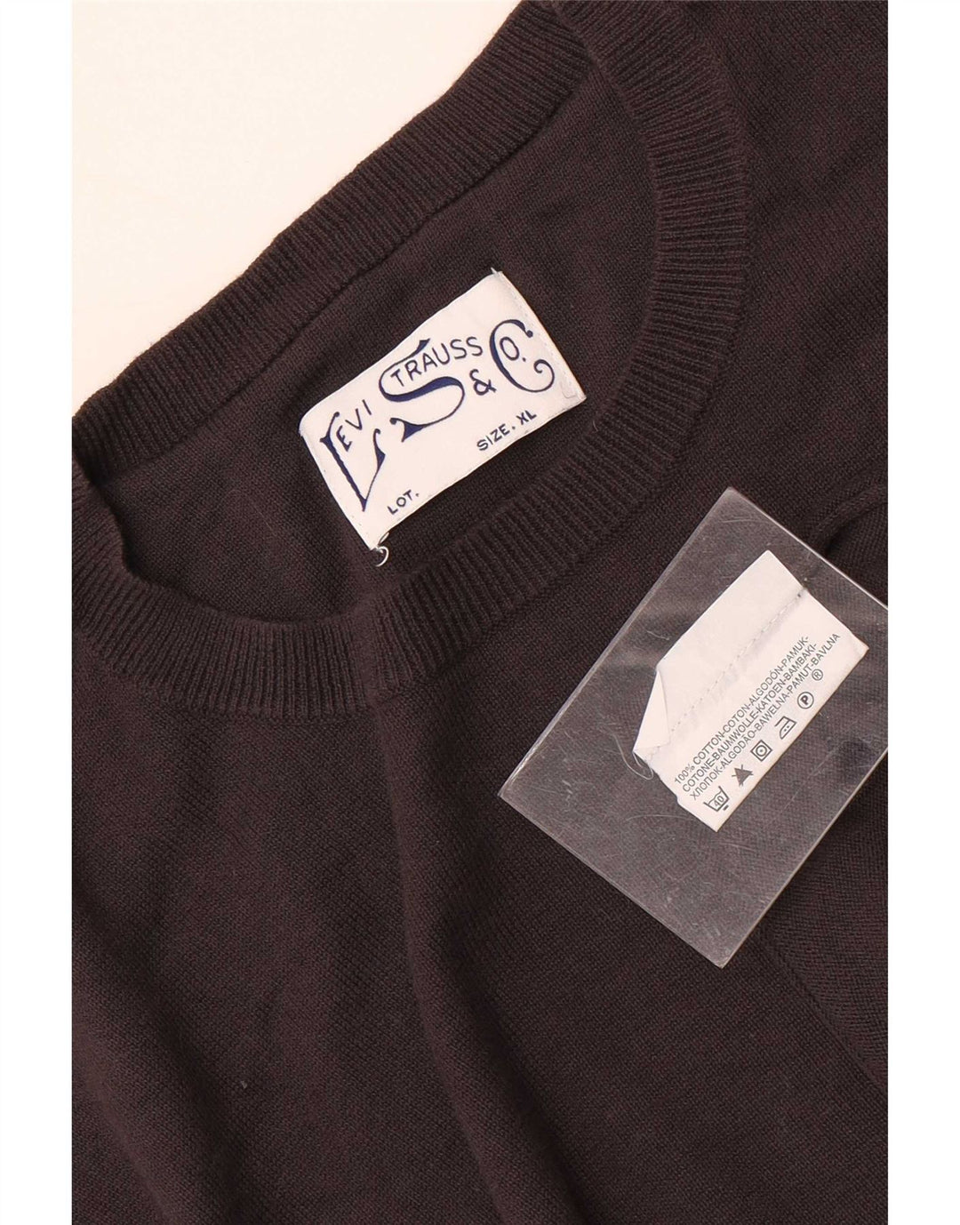 Levi's Herre sweater med rund hals XL brun bomuld