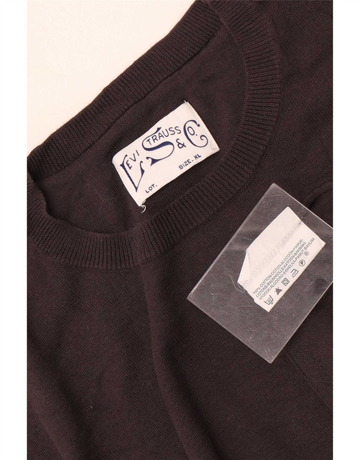 Levi's Herre sweater med rund hals XL brun bomuld