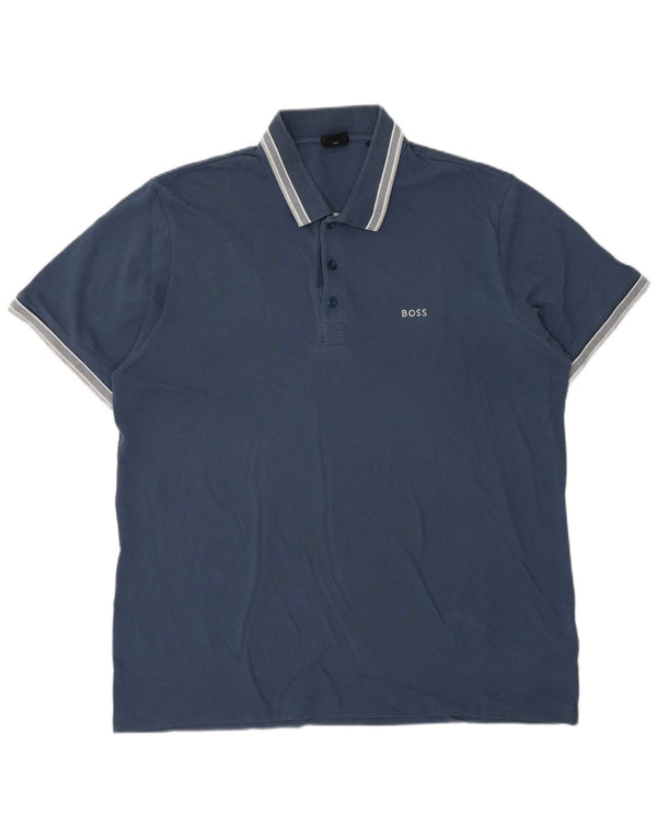 Hugo Boss Herre Regular Fit Polo Shirt 3XL Navy Blue Bomuld
