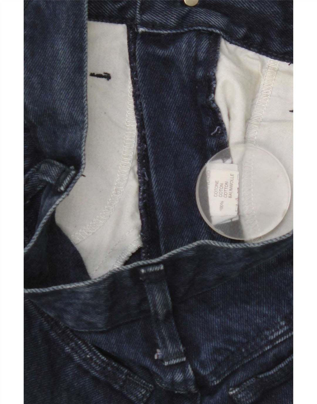Roccobarocco Dame Crop Straight Jeans IT 42 Medium W28 L25 Marineblå
