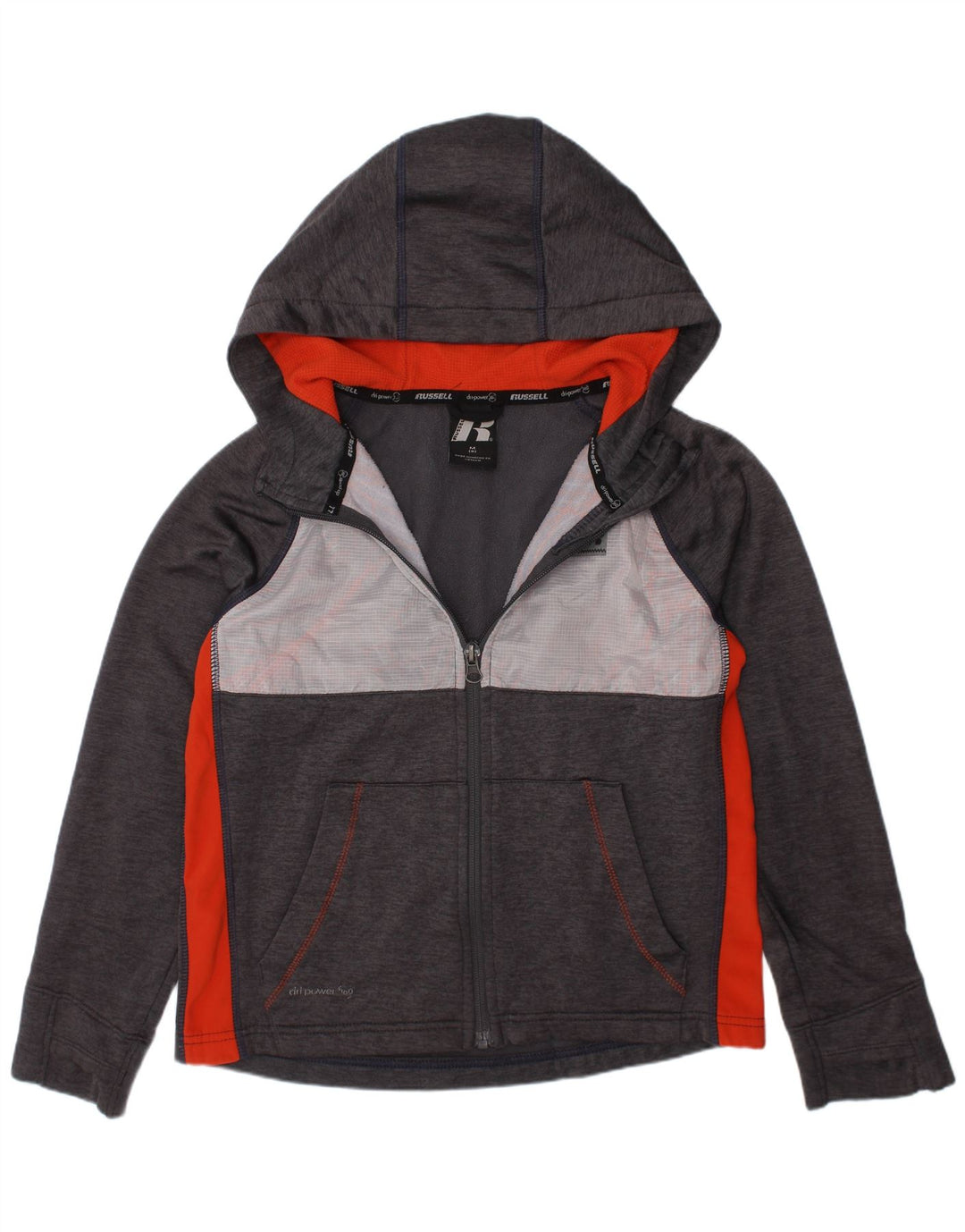 Russell Athletic Girls Hættetrøje med lynlås 7-8 år Medium Grå Polyester