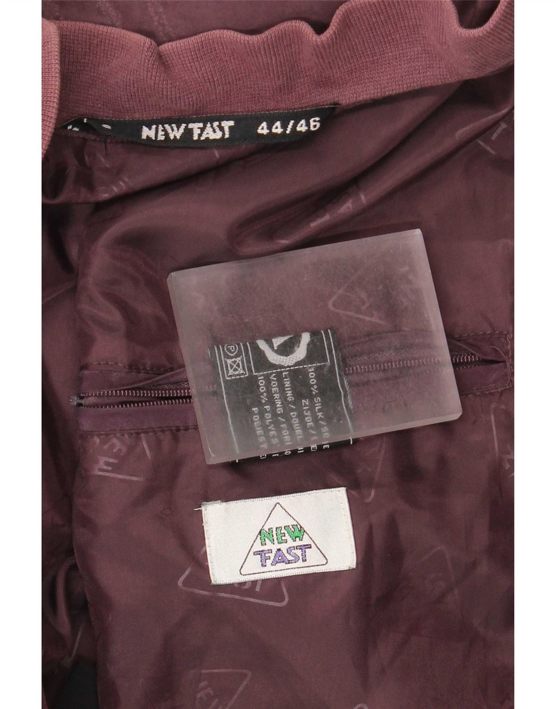 C&A Herre New Fast Bomber Jacket EU 44 2XL Burgundy Silk