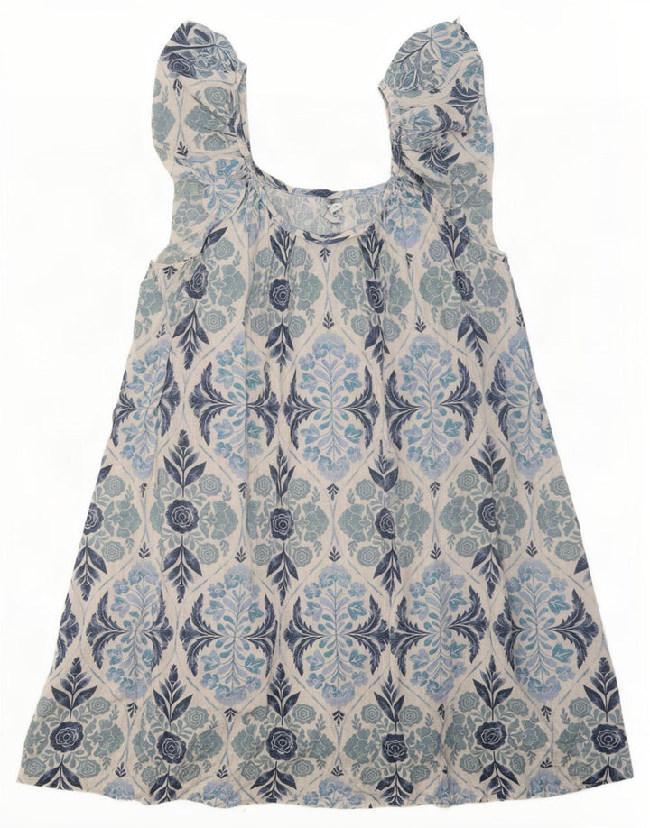 Næste Dame Oversized ærmeløs solkjole UK 12 Medium Blue Floral Bohemian