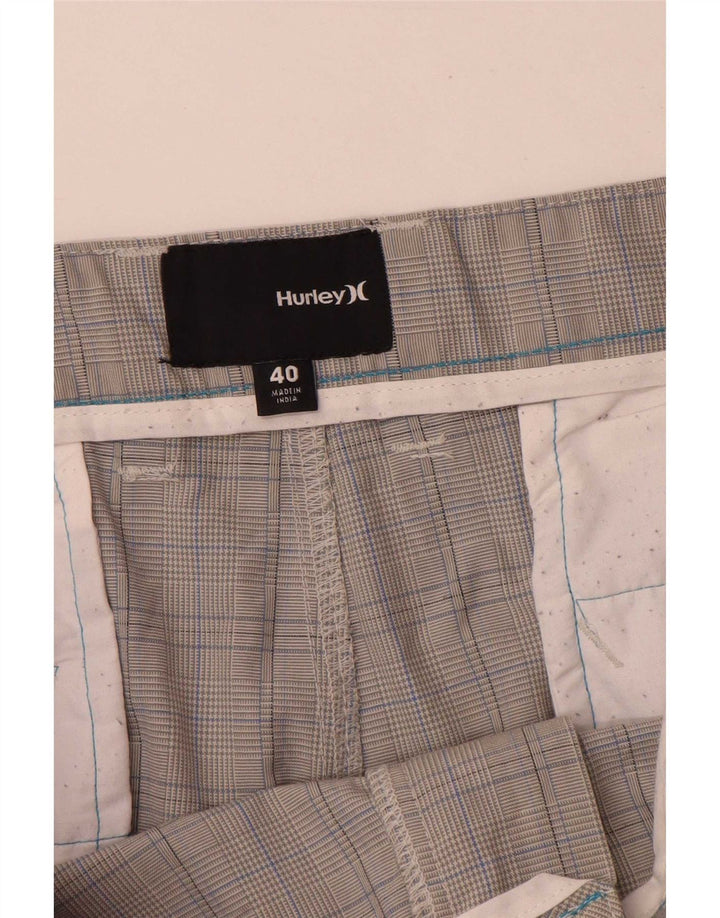 Hurley Herre Cargo Shorts W40 XL Grå ternet polyester