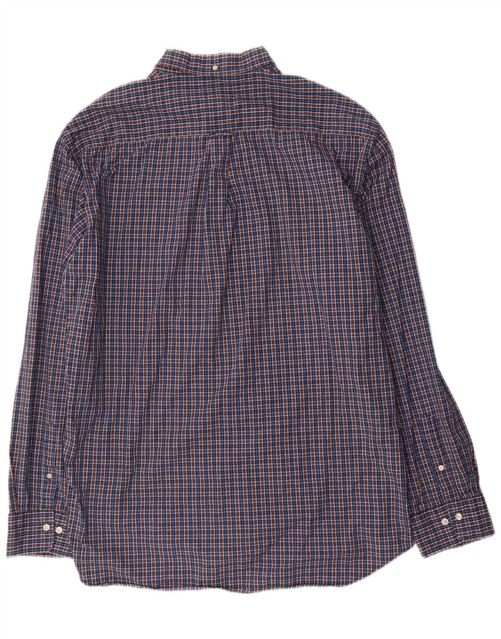 Gant herre Regular Fit skjorte str. 47/48 3XL blå ternet bomuld