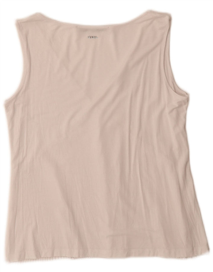 Guess Dame ærmeløs bluse Top UK 12 Medium White