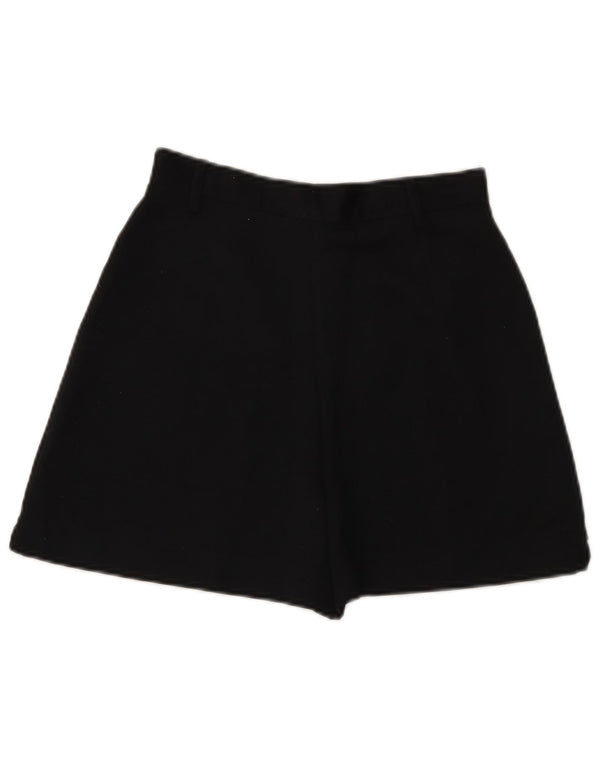 Vintage kvinders højtaljede fritidsshorts Small W26 sort polyester