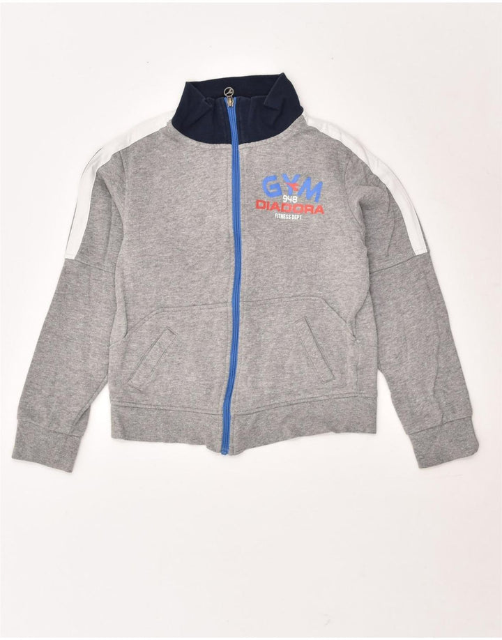 DIADORA Boys Tracksuit Top Jacket 9-10 Years Large Grey Cotton | Vintage Diadora | Thrift | Second-Hand Diadora | Used Clothing | Messina Hembry 