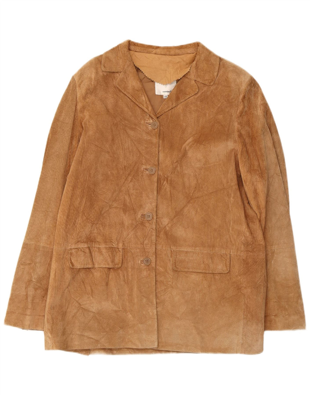Conbipel Dame Free Heron 4 Button Ruskind Blazer Jacket IT 46 Large Beige