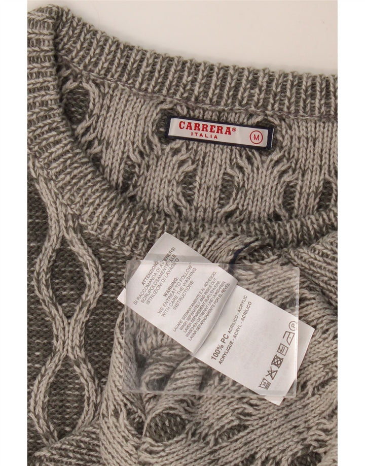CARRERA trøje med rund hals til mænd mellemgrå geometrisk akryl