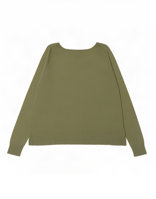 Zara Dame Loose Fit Boat Neck Jumper Sweater UK 14 Medium Green