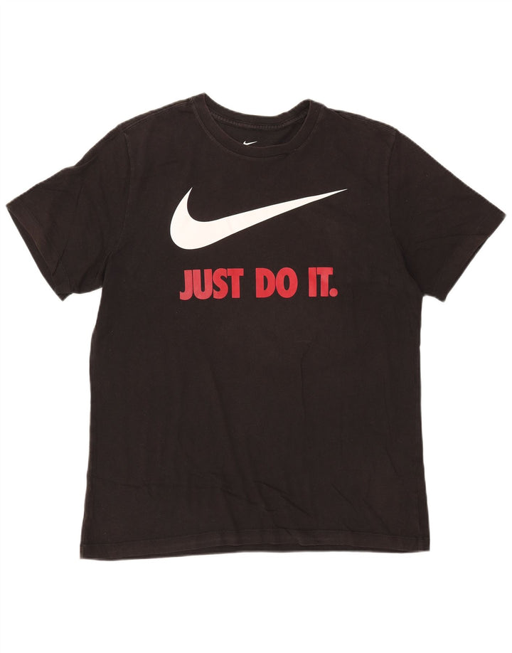 NIKE Grafisk T-shirt top til mænd Stor sort bomuld