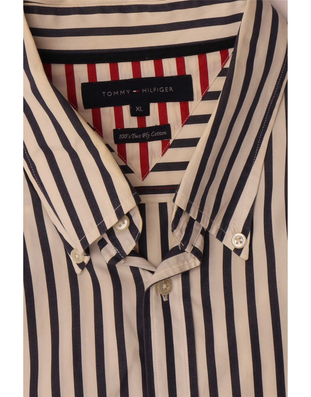 Tommy Hilfiger Herreskjorte XL Hvidstribet bomuld