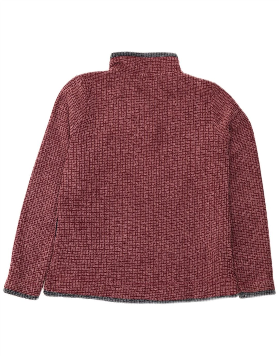 Weird Fish Womens Zip Neck Fleece Jumper UK 14 Large Burgundy Polyester