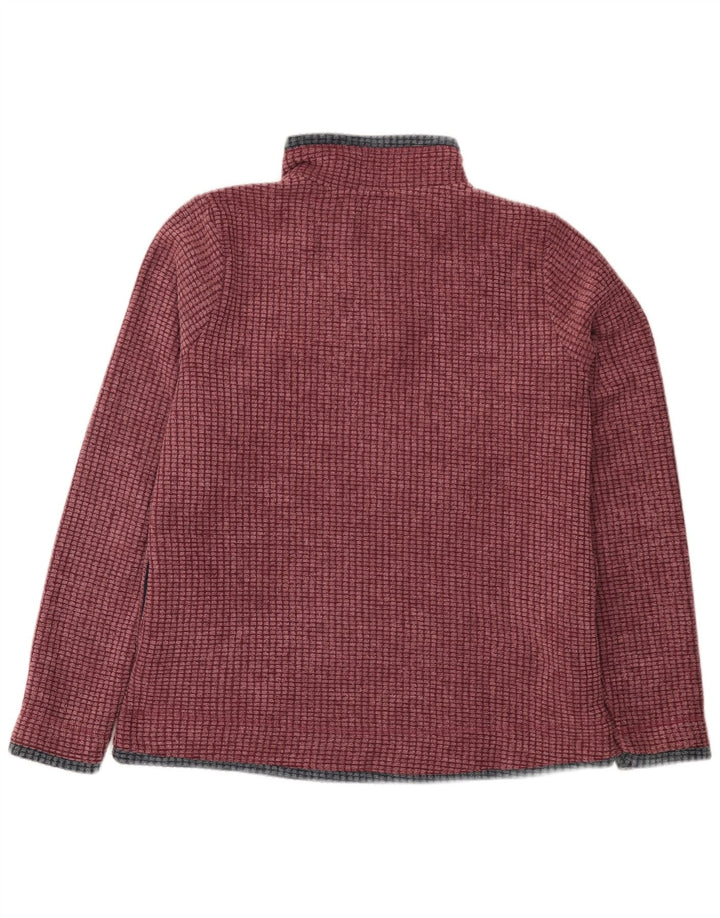 Weird Fish Womens Zip Neck Fleece Jumper UK 14 Large Burgundy Polyester