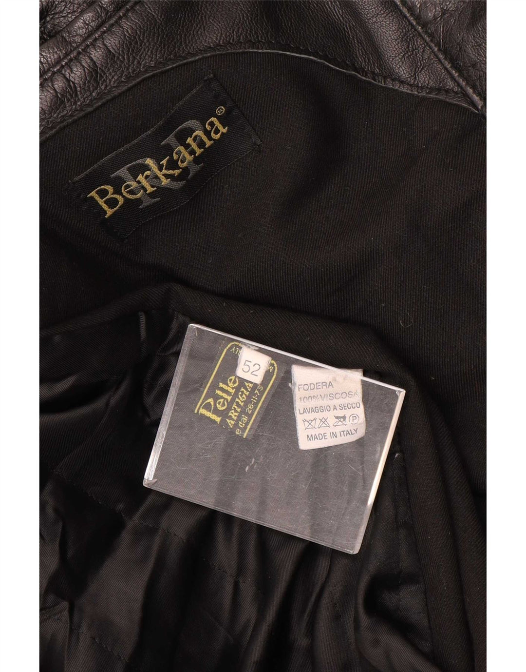 Berkana Herre Læderfrakke IT 52 XL Sort
