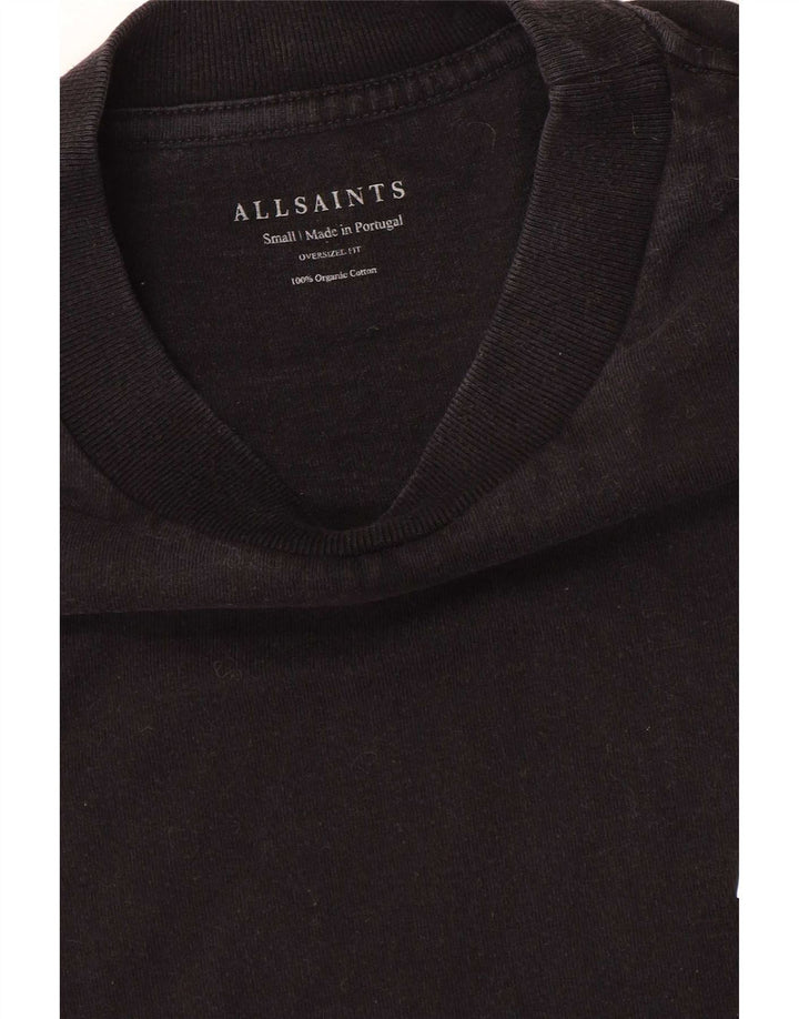 All Saints Herre Oversized grafisk T-shirt Top Lille sort bomuld