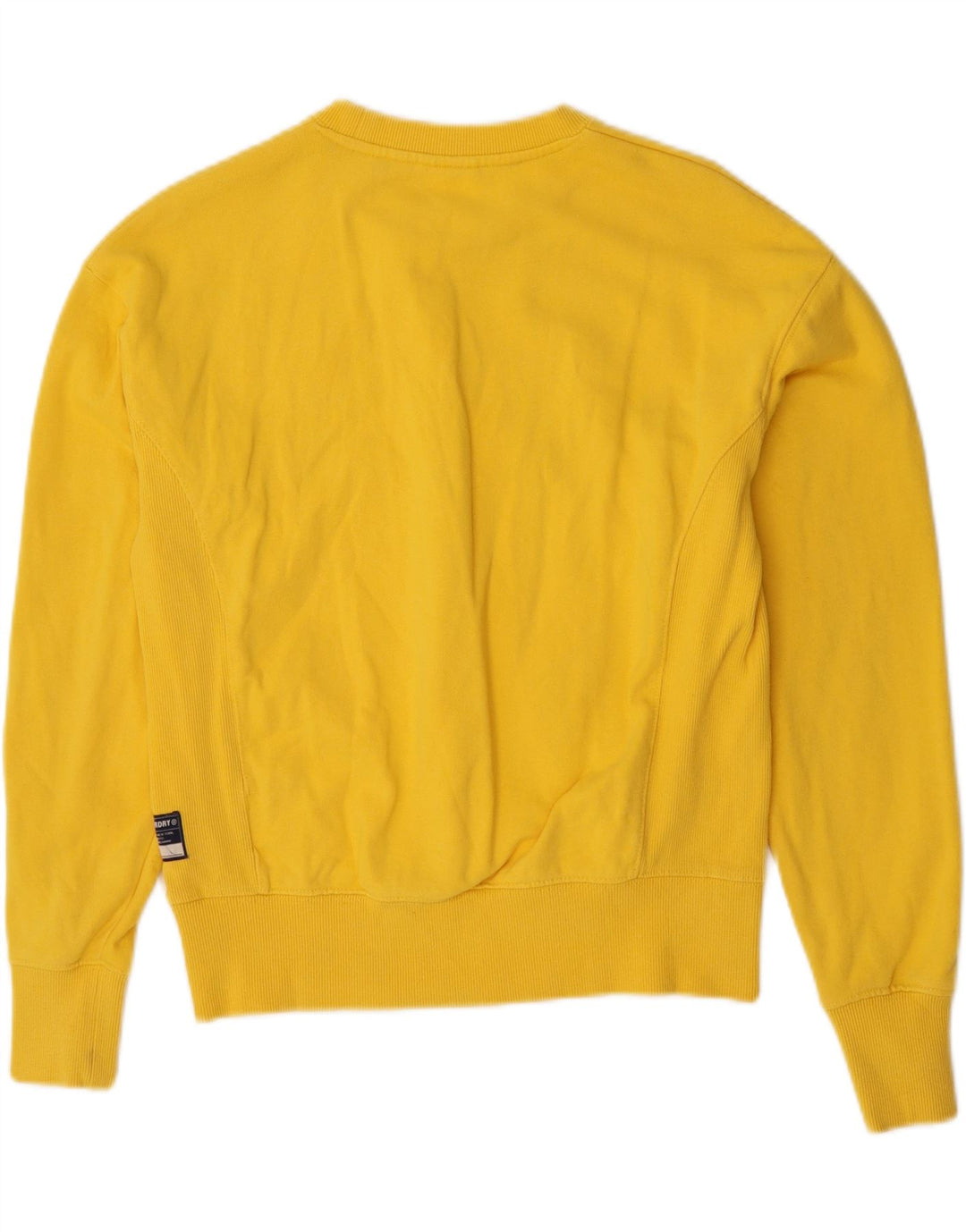 SUPERDRY Womens Oversized Sweatshirt Jumper UK 8 Small Yellow Cotton Vintage Superdry and Second-Hand Superdry from Messina Hembry 
