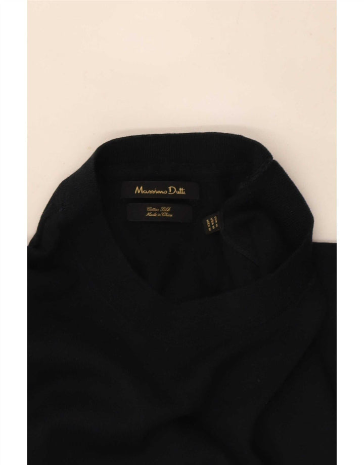 Massimo Dutti Herre T-Shirt Top Medium Marineblå Bomuld
