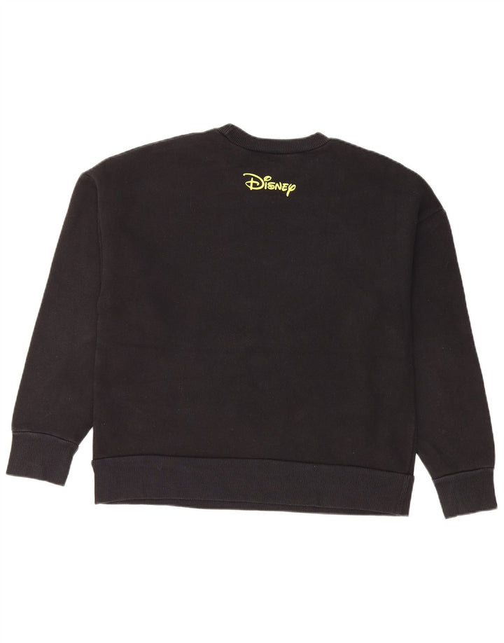 Zara Dame Mickey Mouse Grafisk Sweatshirt Jumper UK 10 Lille Sort