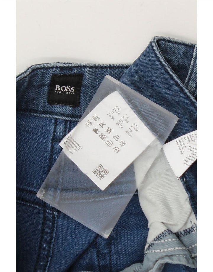 Hugo Boss Herre Slim Jeans W34 L34 Blå Bomuld