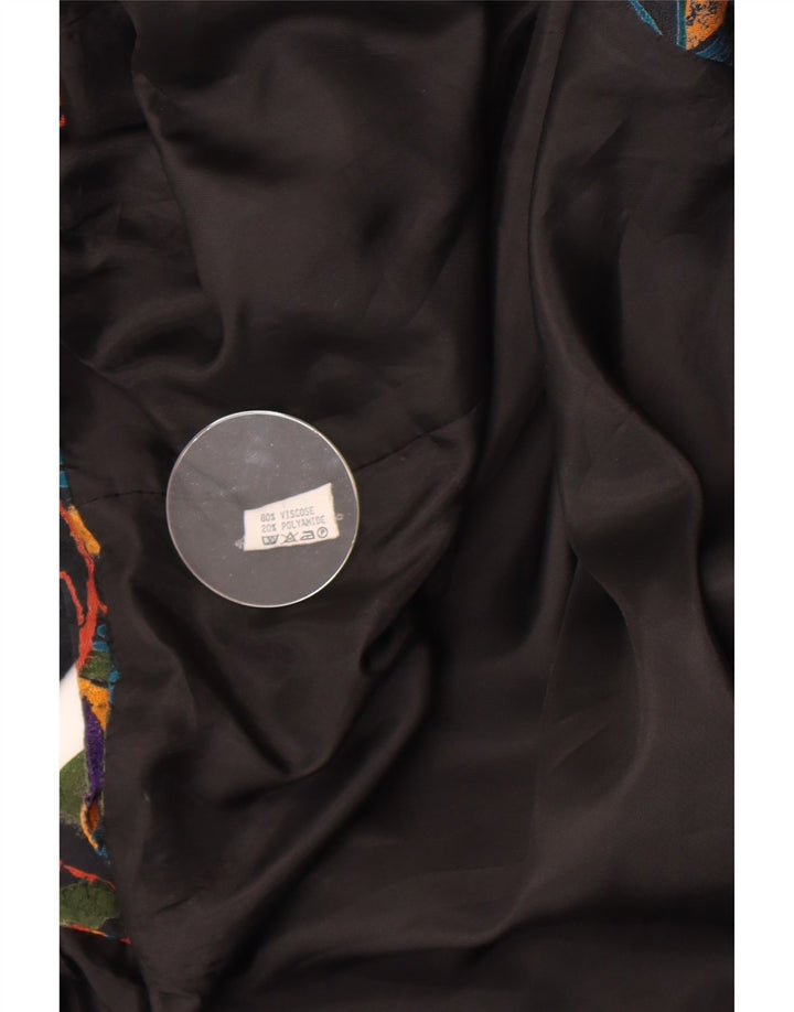 Vintage kvinders abstrakt mønster Bolero jakke UK 14 Medium Flerfarvet