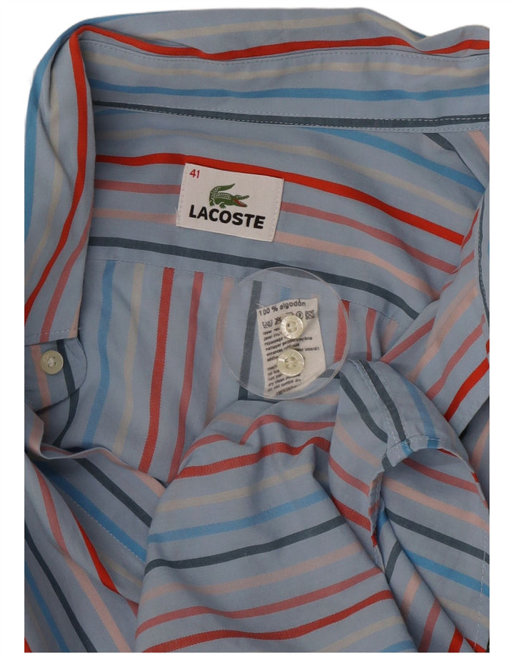 Lacoste herreskjorte str. 41 Stor blå nålestribet bomuld