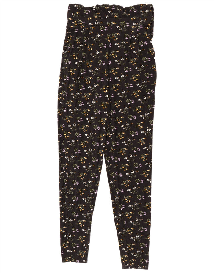 Oasis Dame Ærmeløs Jumpsuit UK 12 Medium Black Floral Viscose