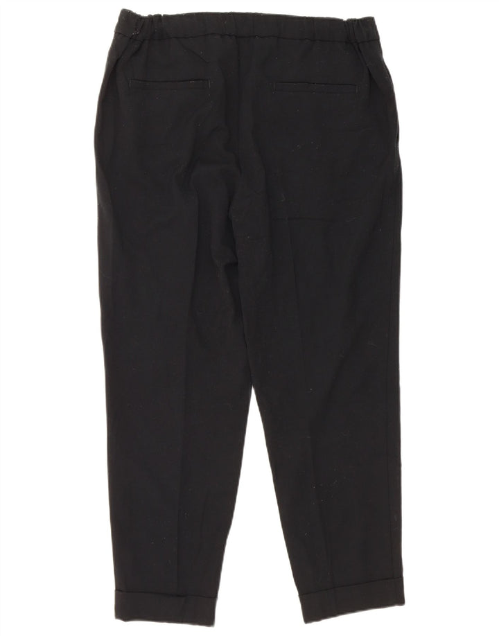 Marks & Spencer Dame Slim Cropped Trousers UK 12 Medium W30 L25 Black