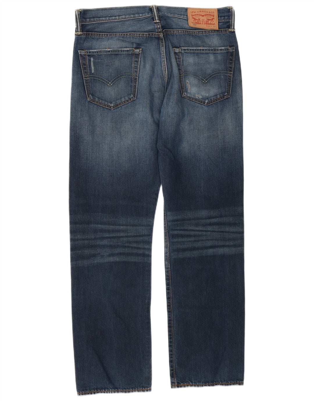 Levi's Herre 504 lige jeans W32 L32 blå bomuld