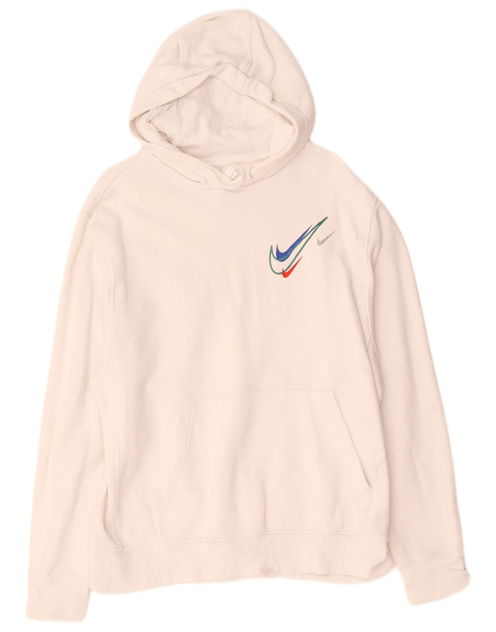 Nike grafisk hættetrøje til mænd, stor hvid bomuld