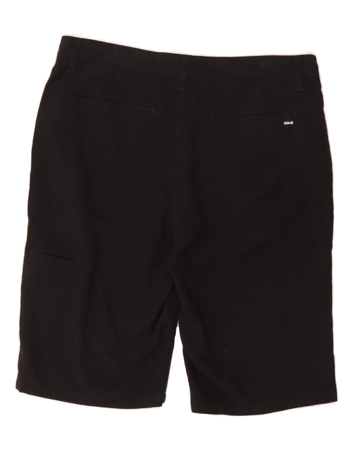 HURLEY Mens Chino Shorts  W32 Medium Black Polyester Vintage Hurley and Second-Hand Hurley from Messina Hembry 