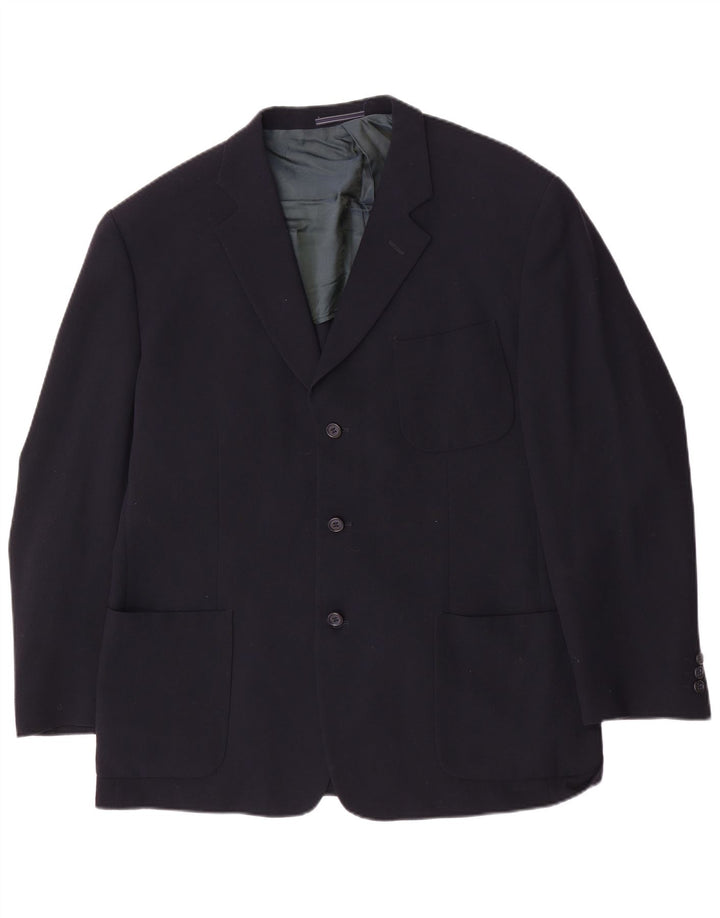 DANIEL HECHTER Herre 3-knaps blazerjakke IT 52 XL Marineblå Virgin Wool