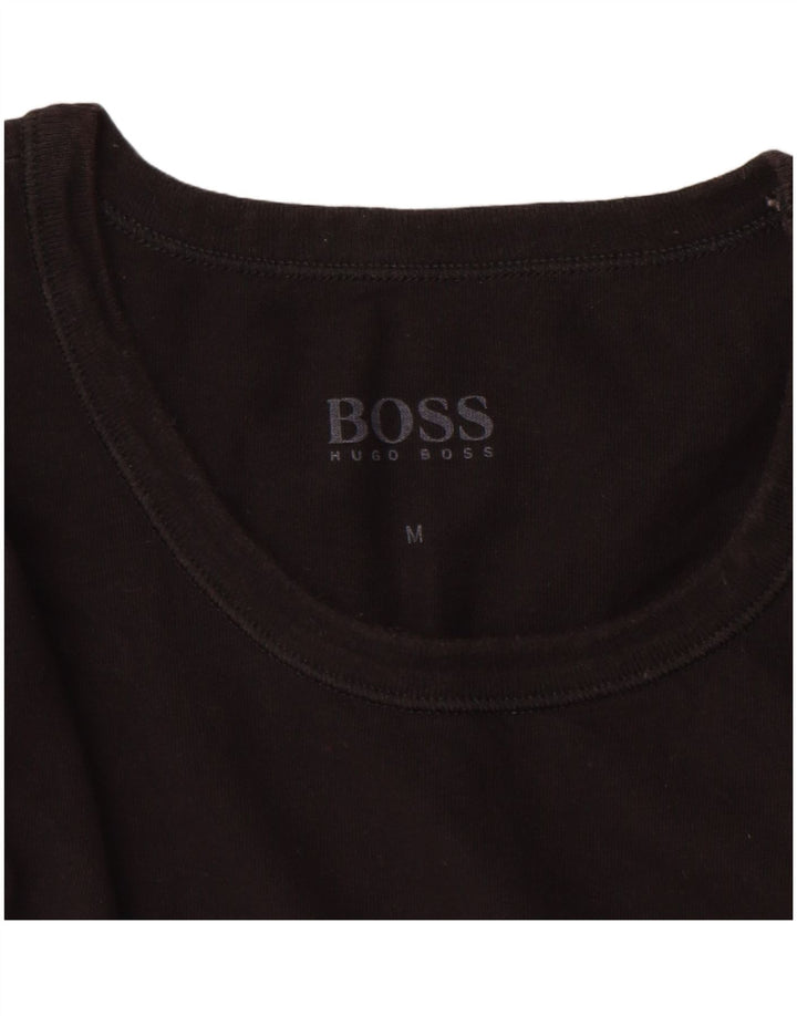 Hugo Boss Herre T-Shirt Top Medium Sort Bomuld