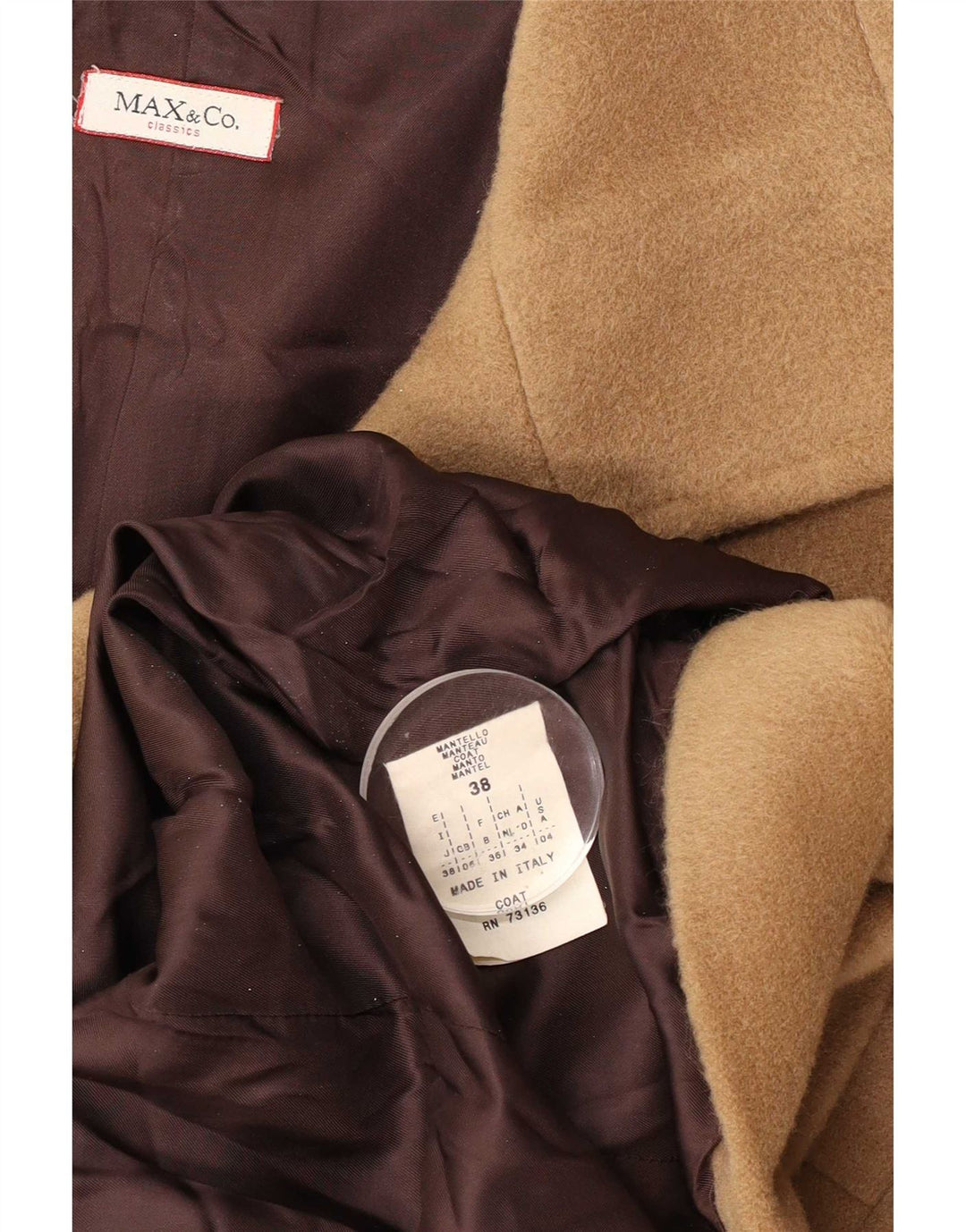Max & Co. Dameoverfrakke IT 38 XS Brun Uld