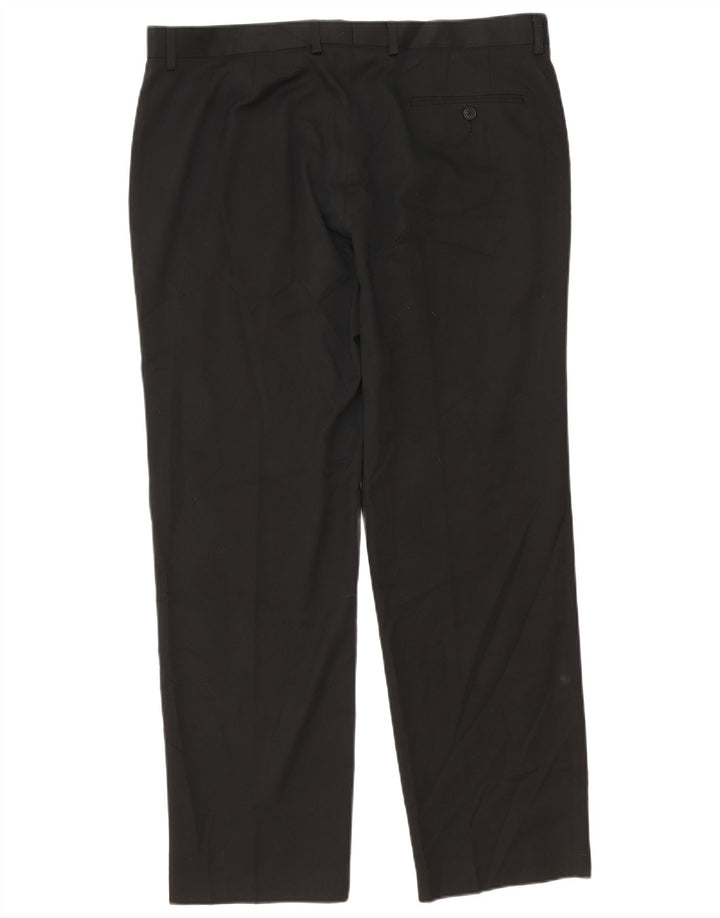 Marks & Spencer Herre tilspidsede jakkesætsbukser W38 L31 Sort Polyester Classic