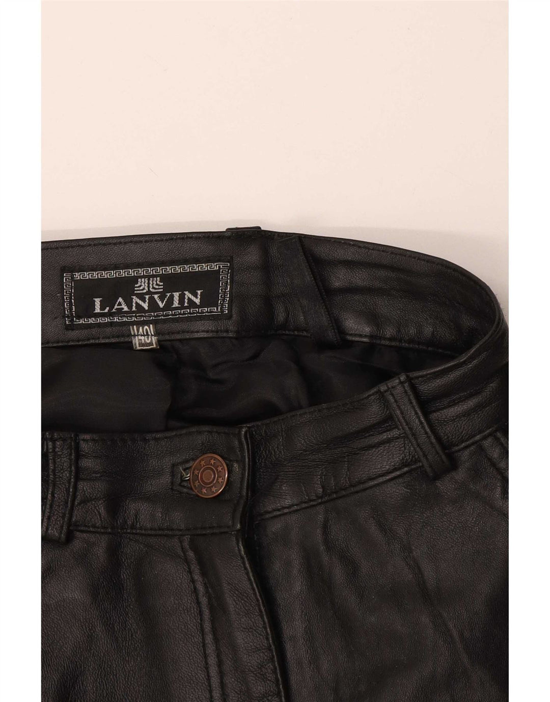 Lanvin Dame Læderbukser IT 40 Small W28 L27 Sort