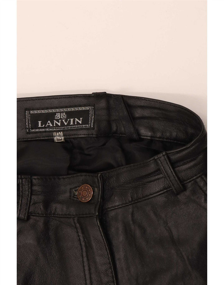 Lanvin Dame Læderbukser IT 40 Small W28 L27 Sort