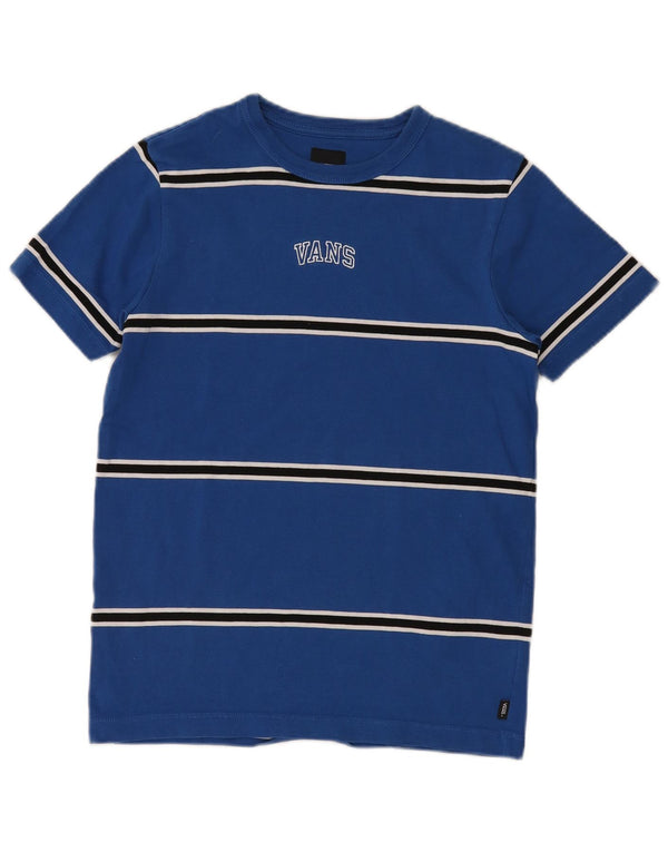 VANS T-shirt top XS blå stribet bomuld