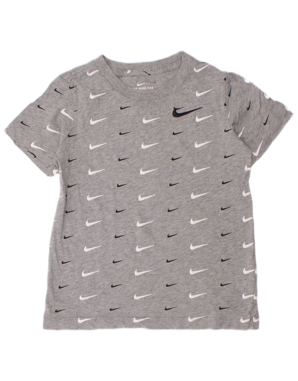Nike drenge grafisk t-shirt top 6-7 år XS grå bomuld